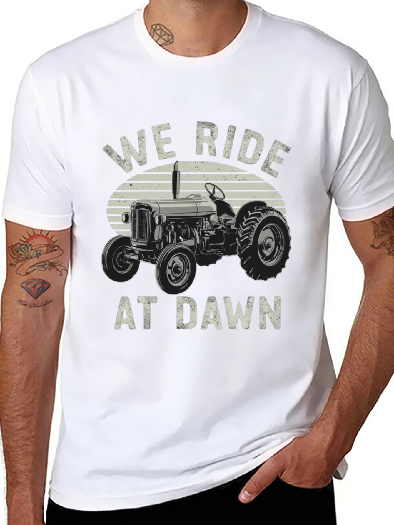 We Ride At Dawn Tractor Graphic T-Shirt
