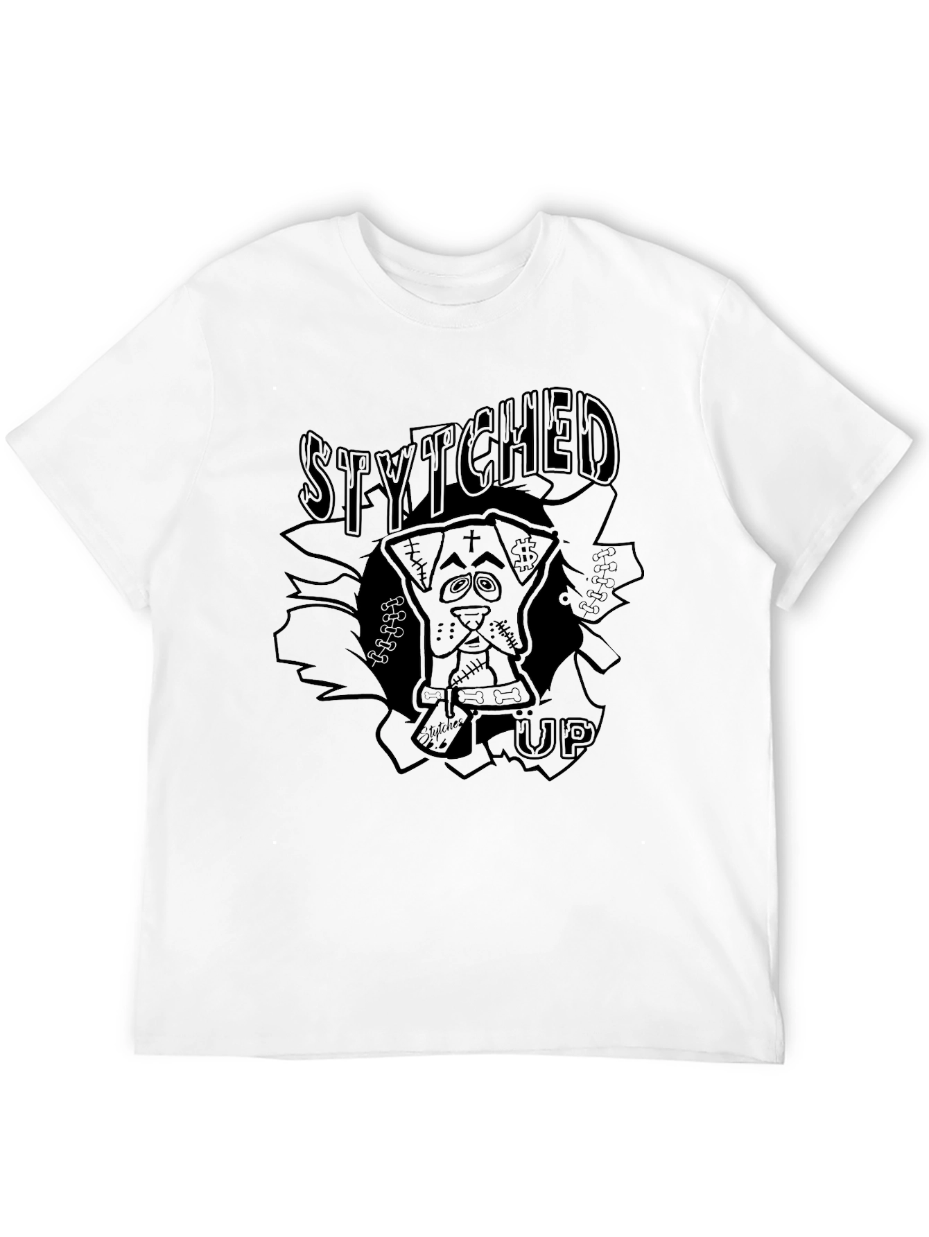 Stytched Up Graphic Tee - Unique Dog Design
