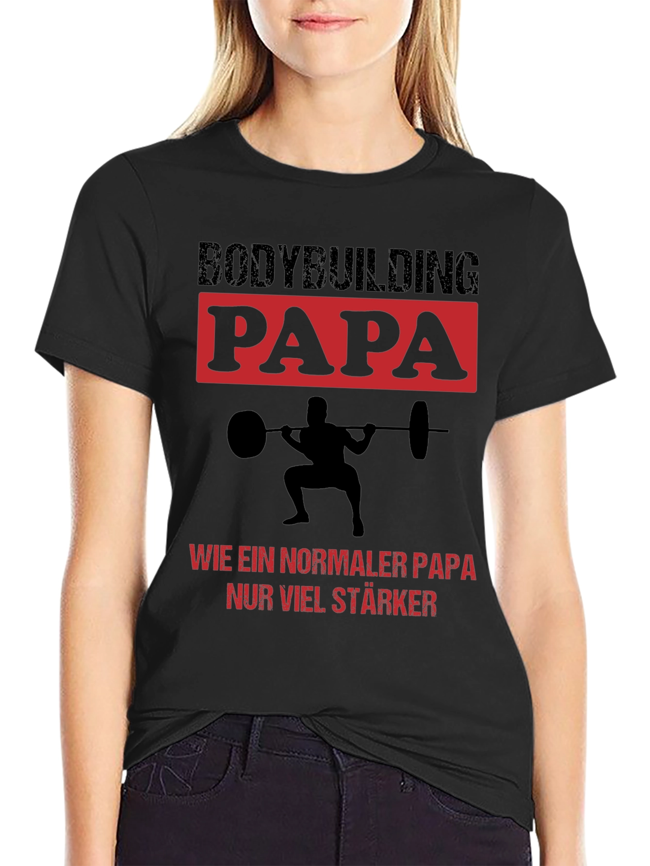 Bodybuilding Papa Graphic Tee - Strong Dad Shirt