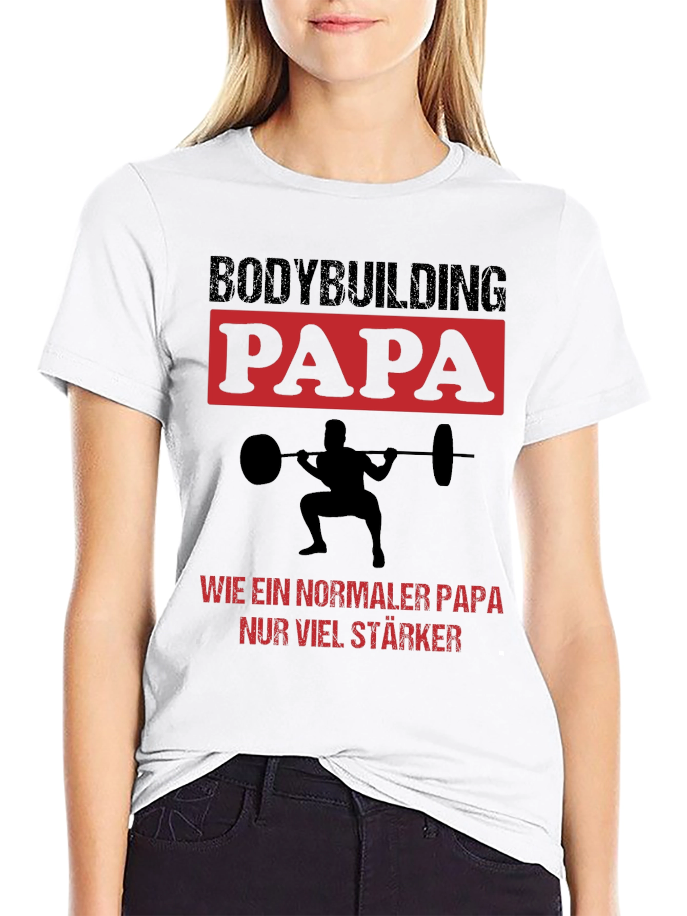 Bodybuilding Papa Graphic Tee - Strong Dad Shirt