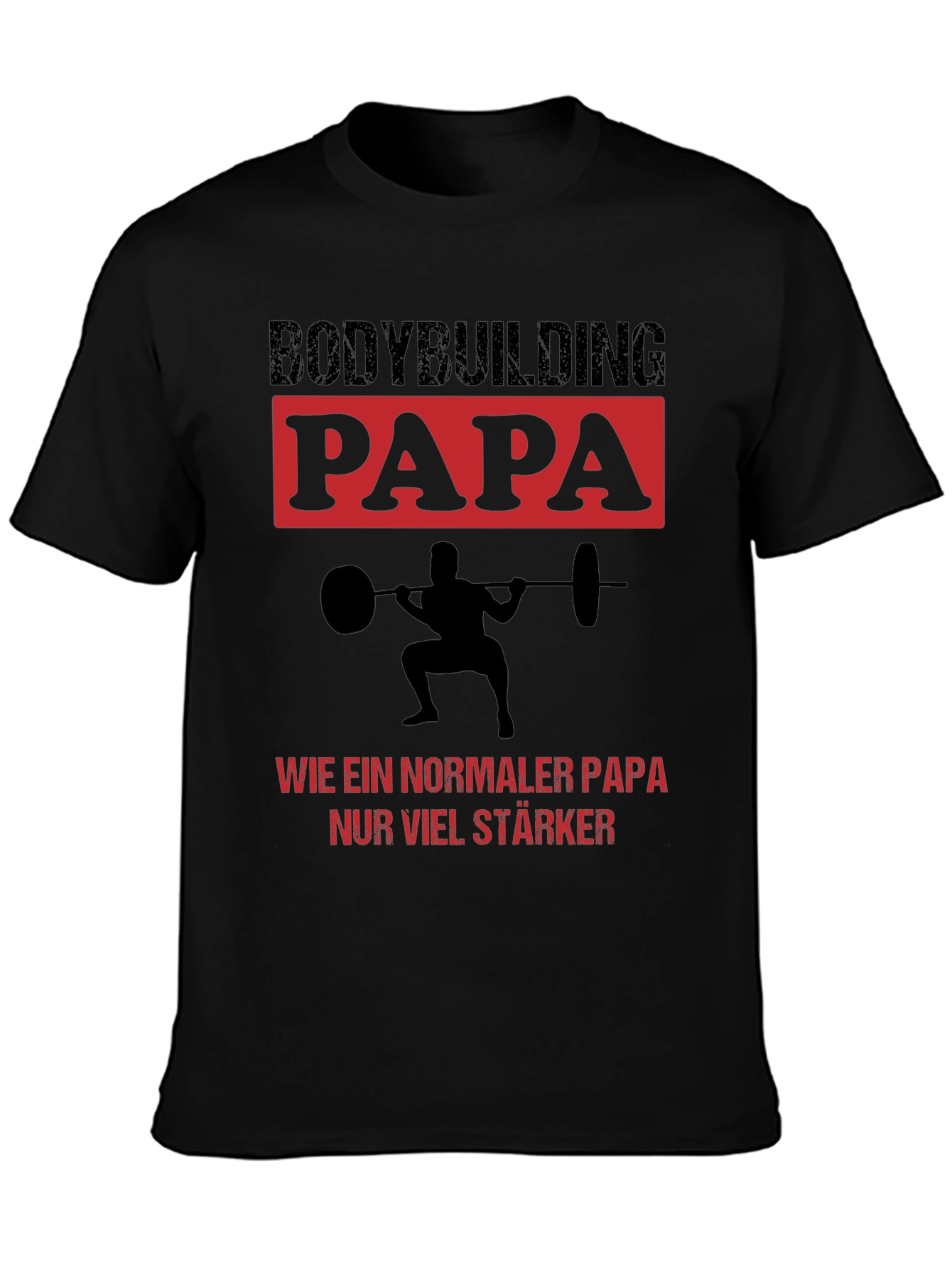 Bodybuilding Papa Graphic Tee - Strong Dad Shirt