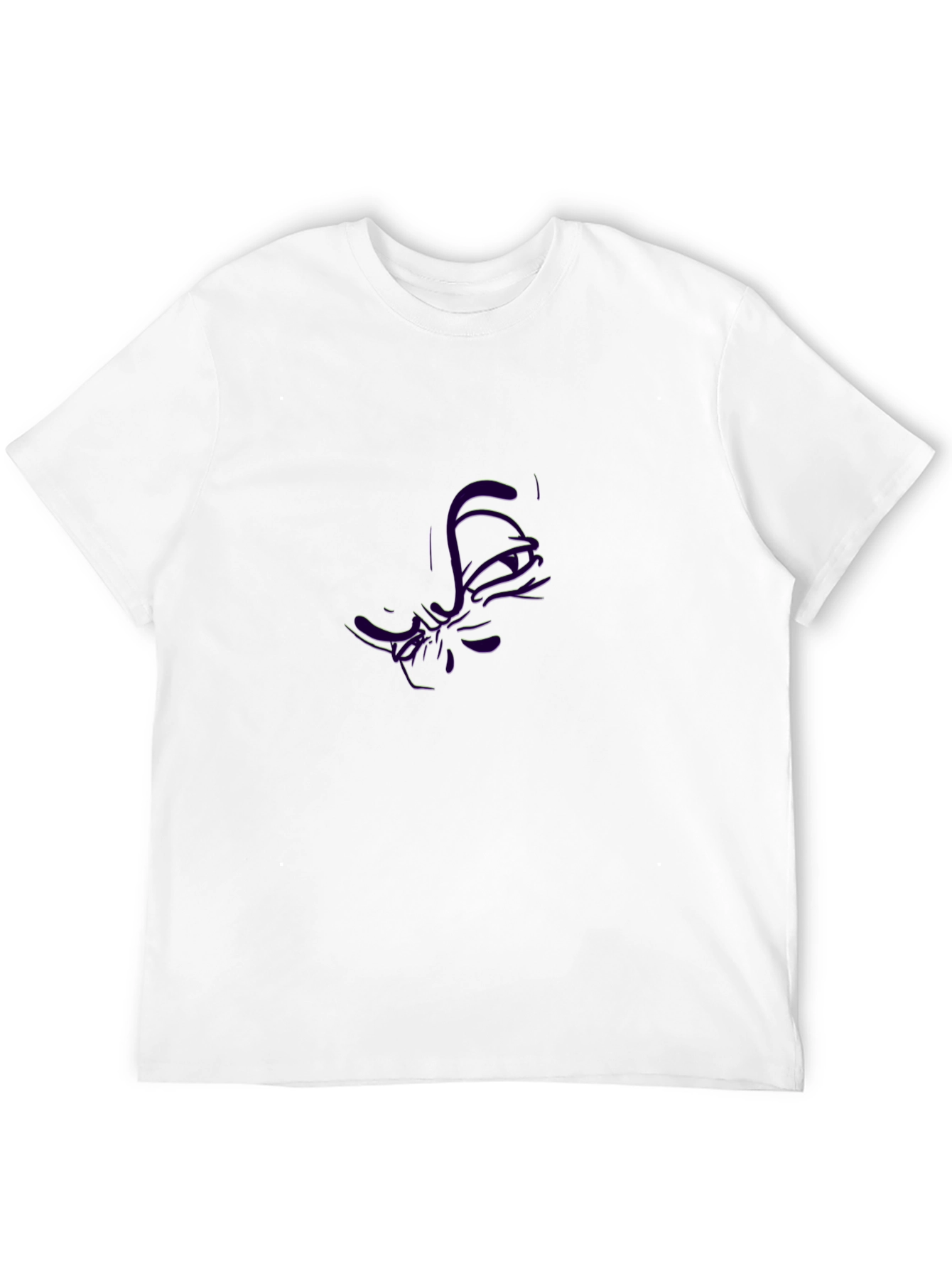 Abstract Purple Graphic Black T-Shirt