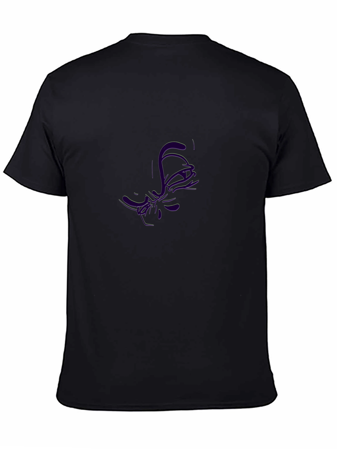 Abstract Purple Graphic Black T-Shirt