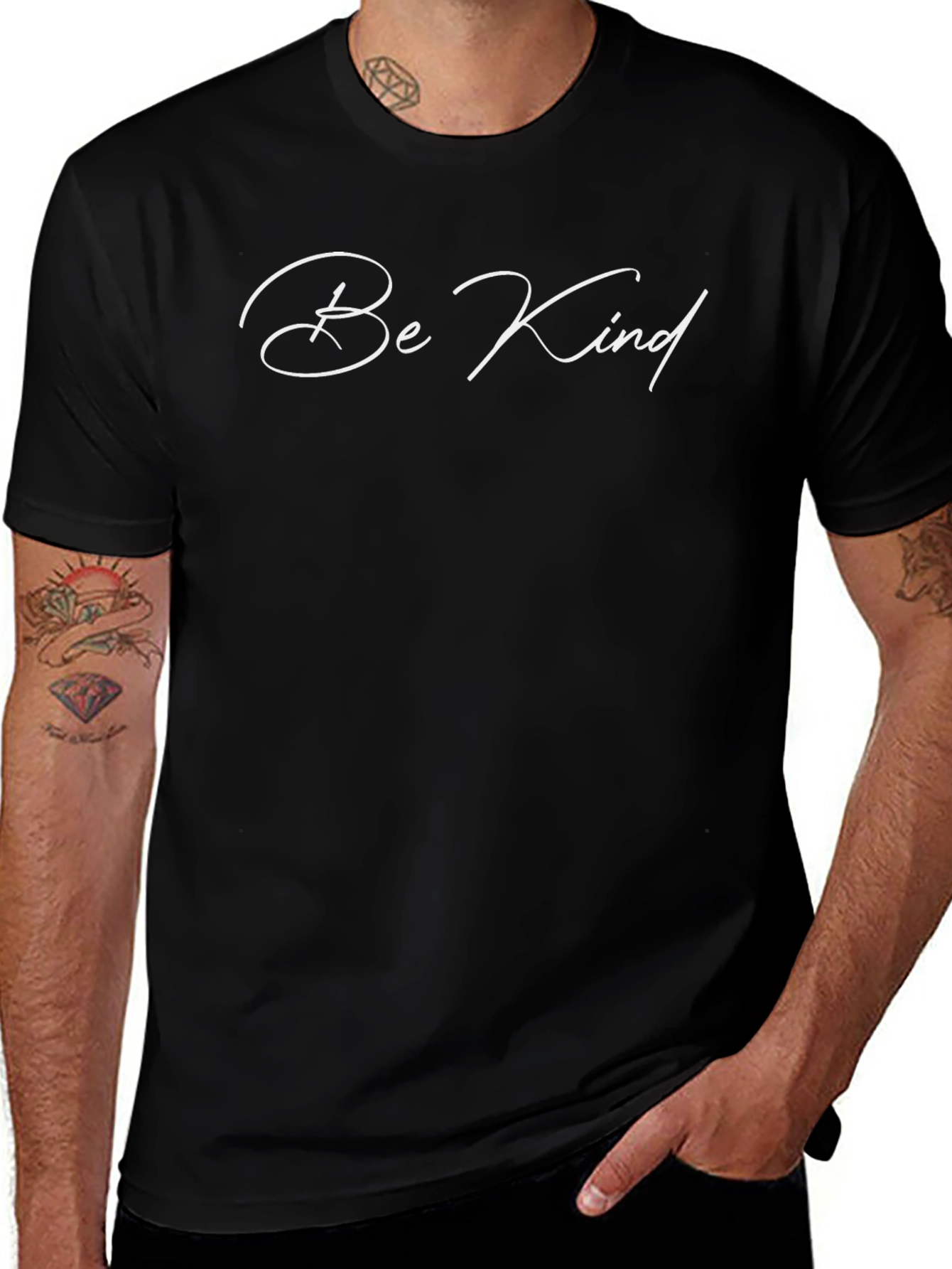 Be Kind Graphic T-Shirt - Black Crew Neck Tee