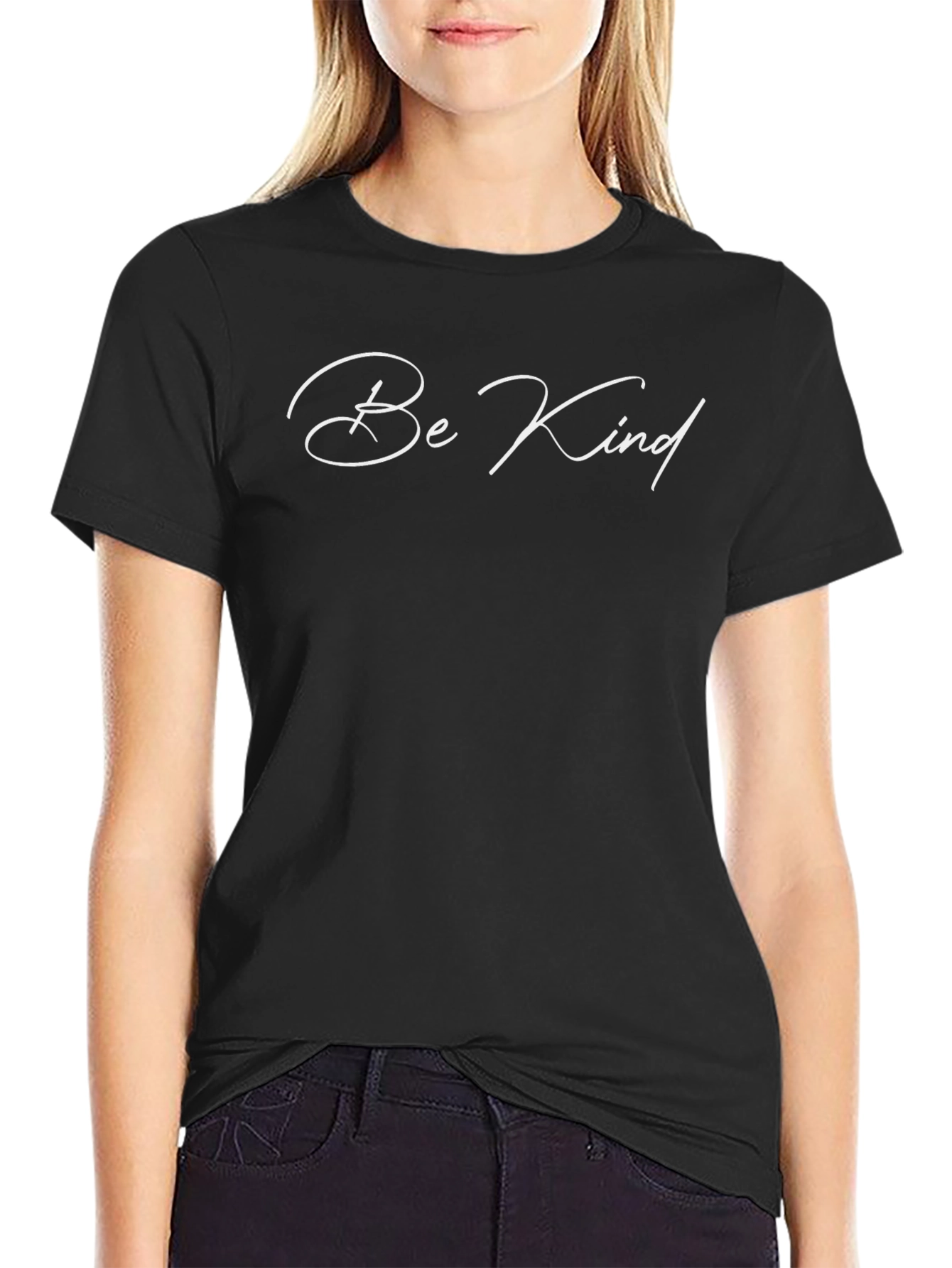 Be Kind Graphic T-Shirt - Black Crew Neck Tee