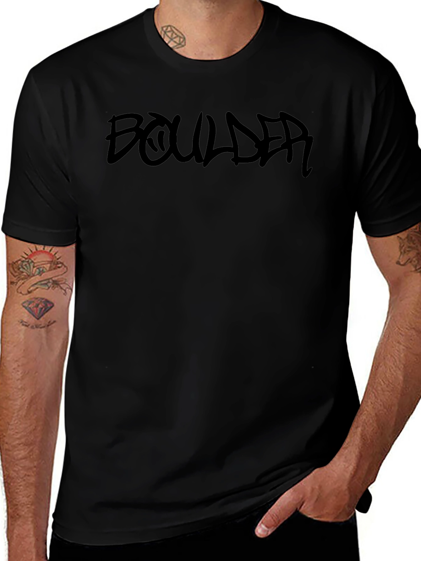 Boulder Graphic Print T-Shirt - Mens Black Tee