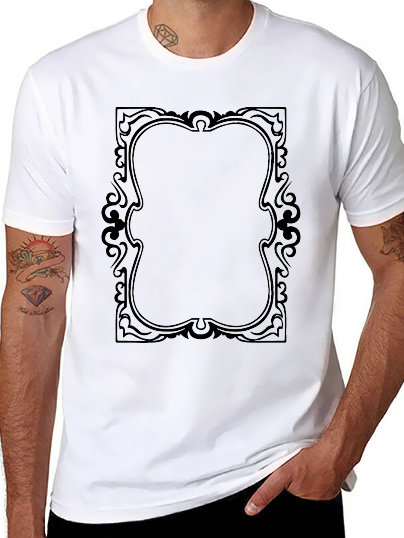 Black Ornamental Frame Graphic Tee