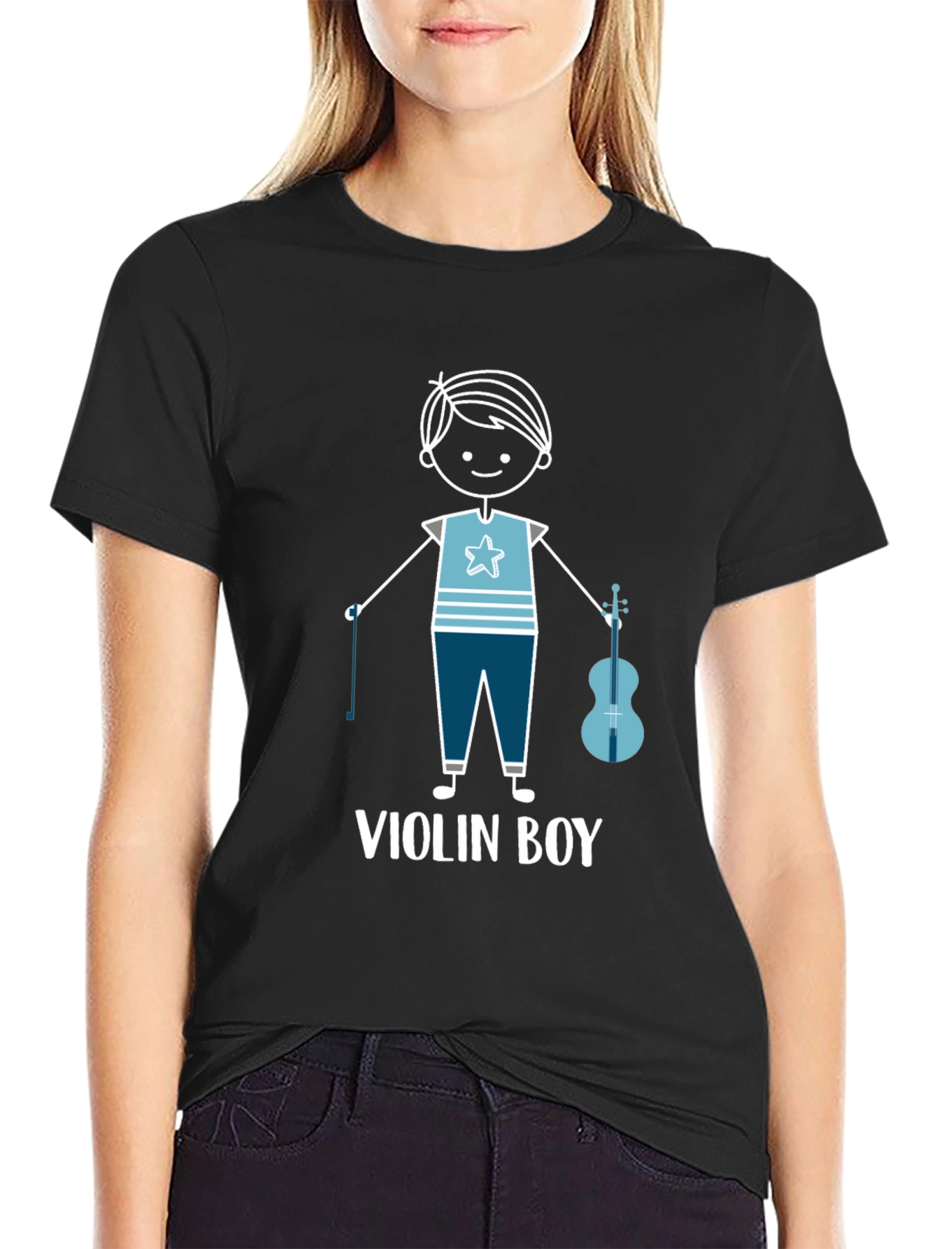Violin Boy Graphic T-Shirt - Musician Tee