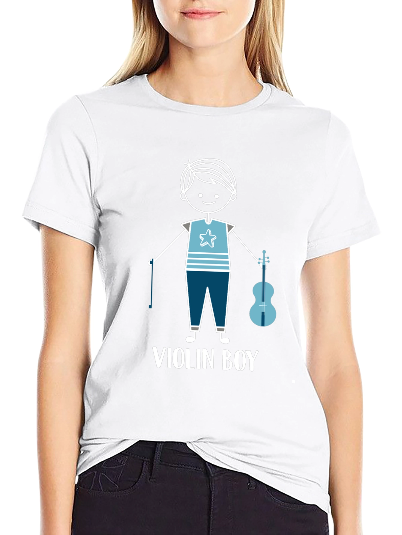 Violin Boy Graphic T-Shirt - Musician Tee