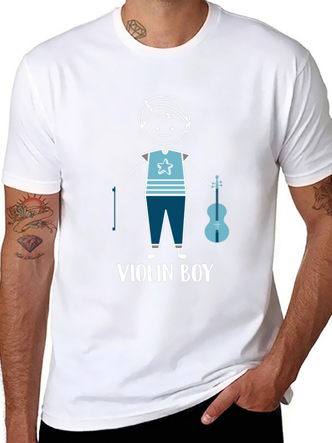 Violin Boy Graphic T-Shirt - Musician Tee