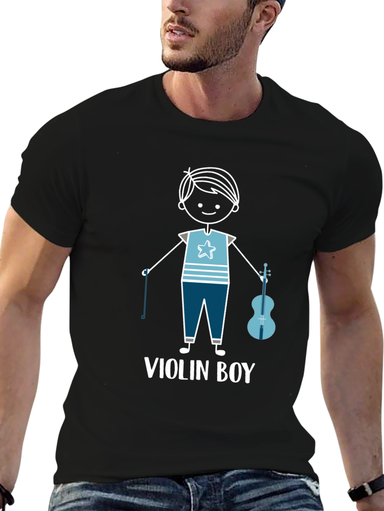 Violin Boy Graphic T-Shirt - Musician Tee