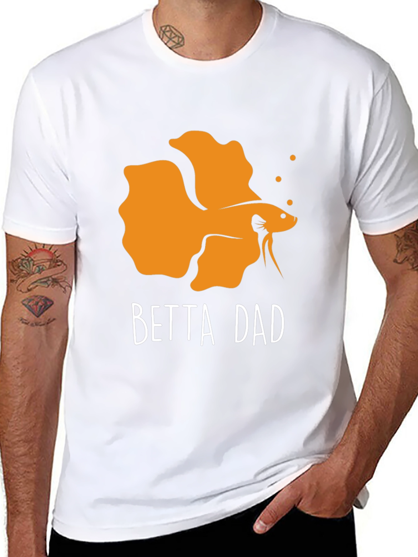 Betta Dad Graphic Tee - Black Cotton T-Shirt