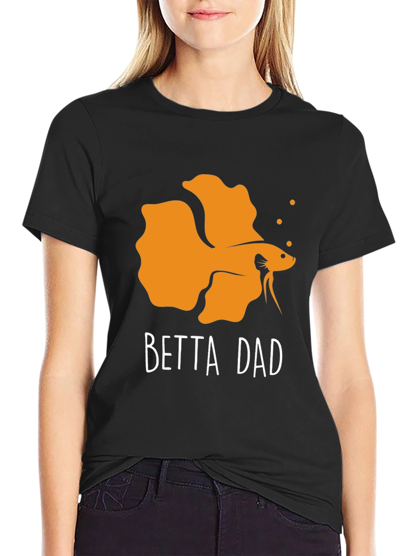 Betta Dad Graphic Tee - Black Cotton T-Shirt