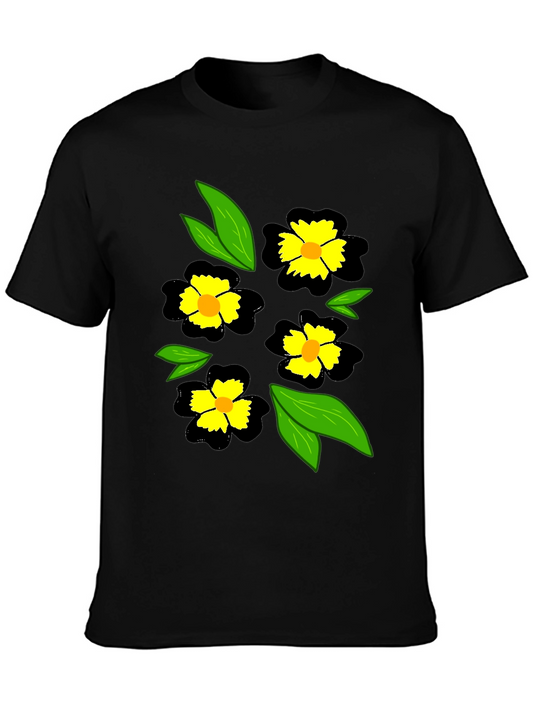 Black Floral T-Shirt - Casual Wear