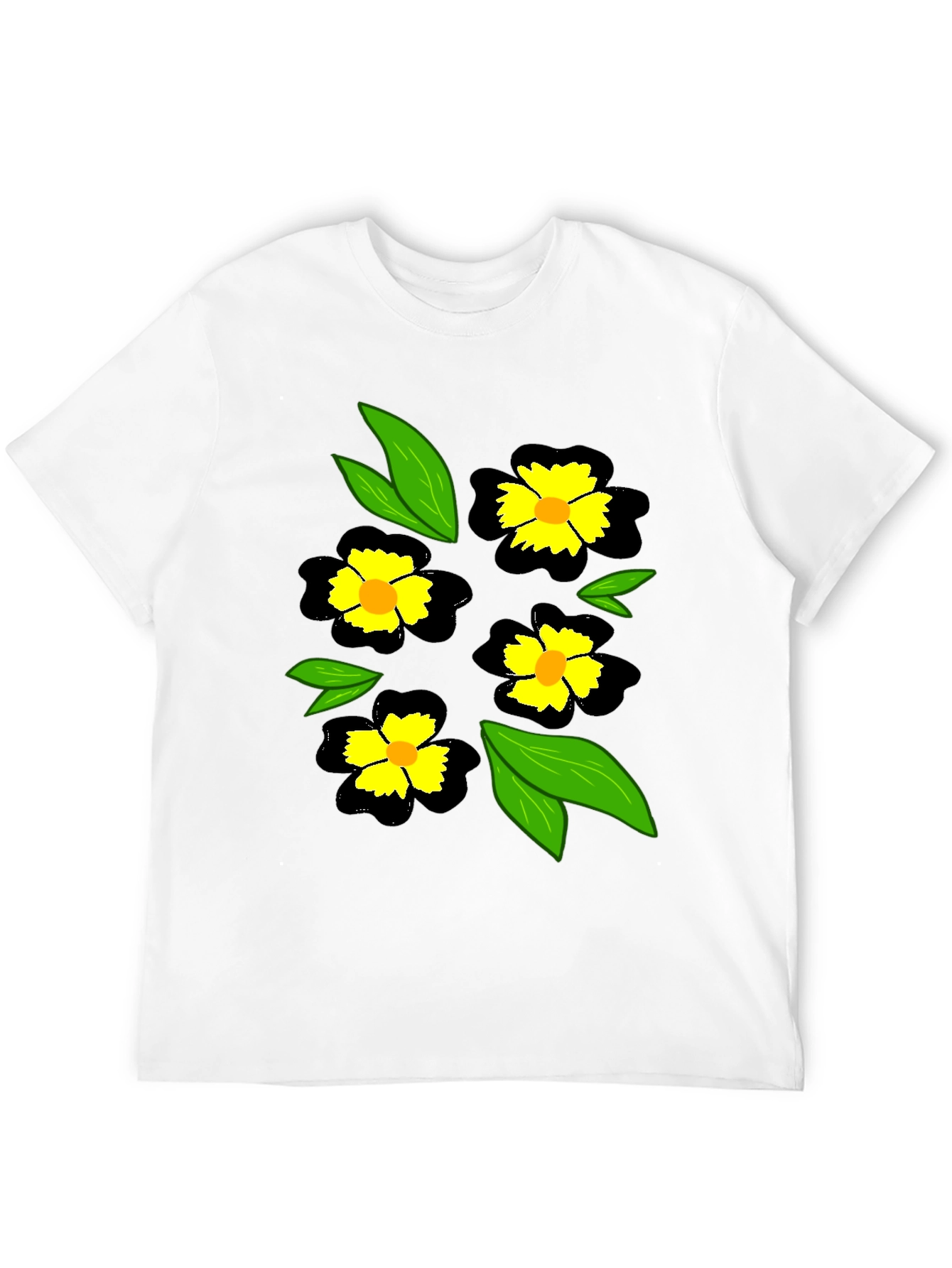 Black Floral T-Shirt - Casual Wear