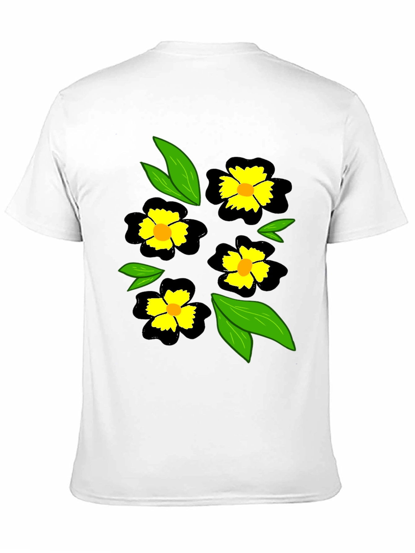 Black Floral T-Shirt - Casual Wear