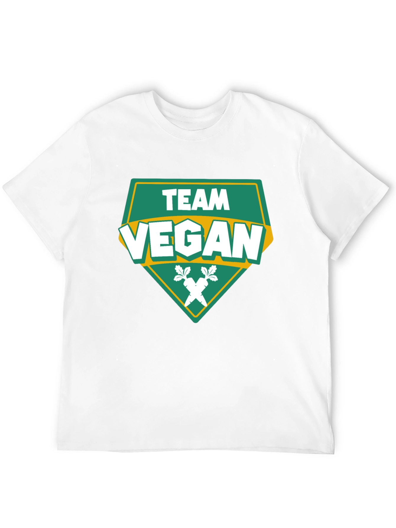 Team Vegan T-Shirt - Green & White Design