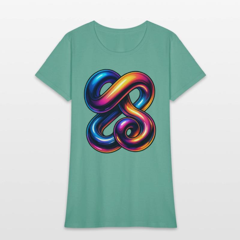 Neon Chrome Fusion – 3D Gradient Tangle Streetwear