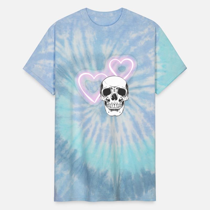 Neon heart skull