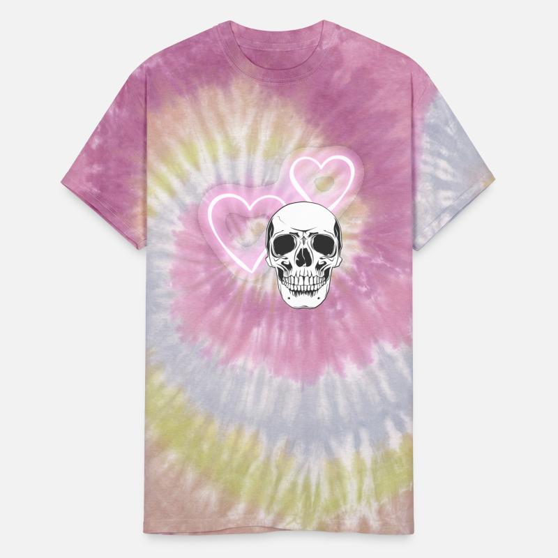 Neon heart skull