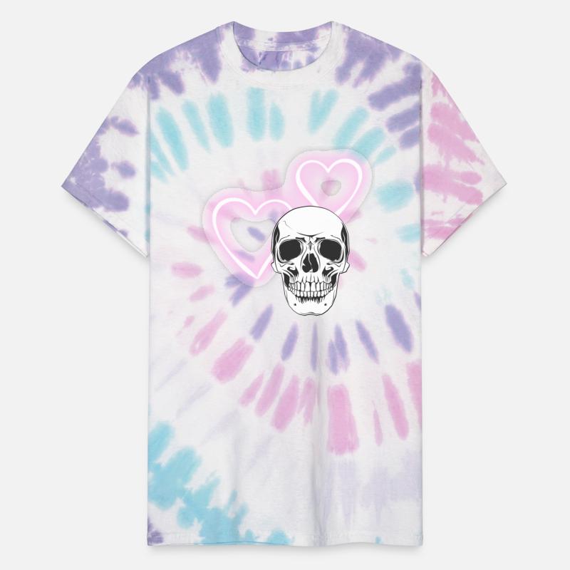 Neon heart skull