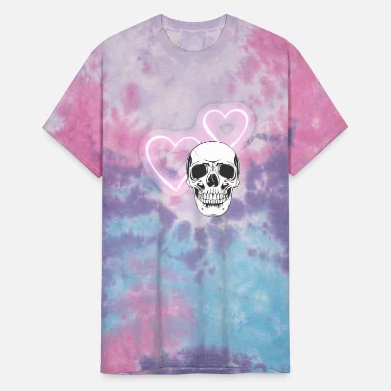 Neon heart skull