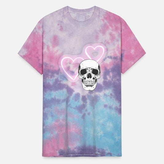 Neon heart skull