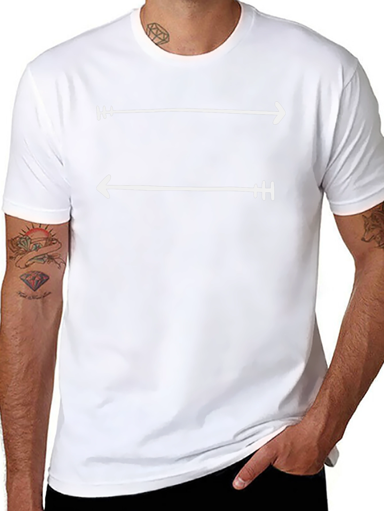 Arrow Design Graphic Tee - Mens Casual Black T-Shirt