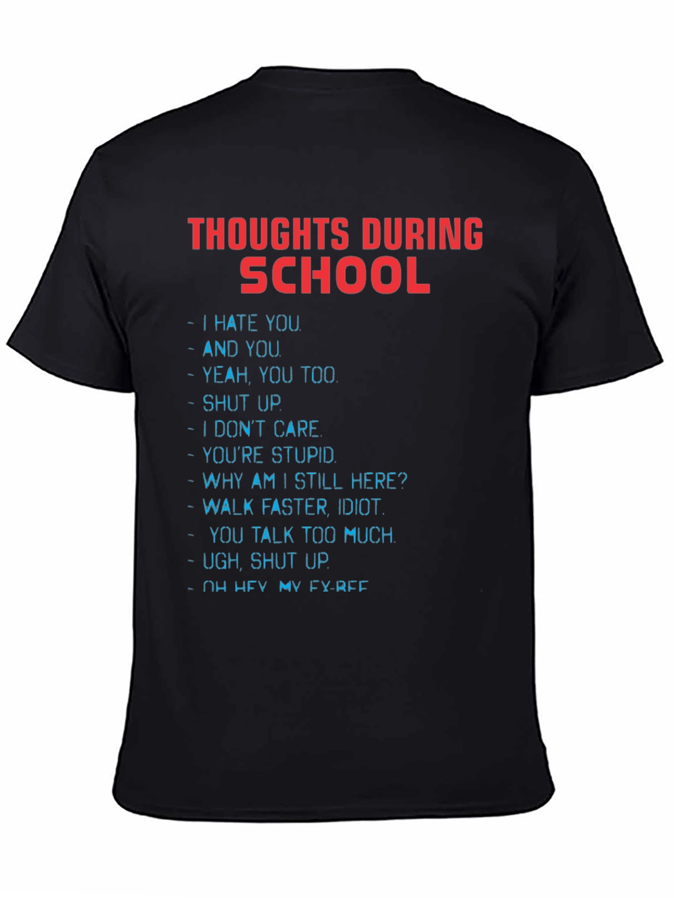 Thoughts During School Graphic Tee - Black T-Shirt