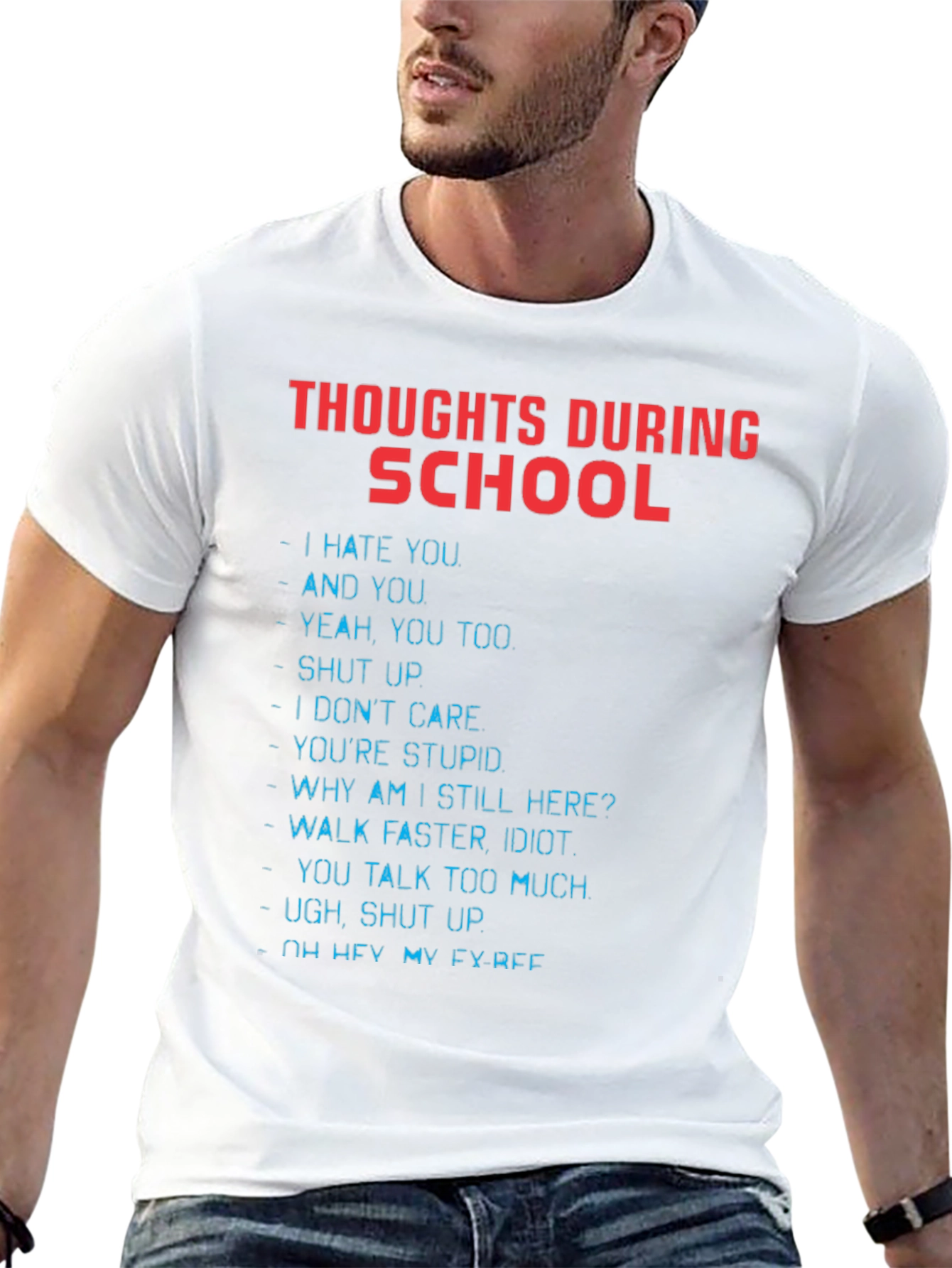 Thoughts During School Graphic Tee - Black T-Shirt