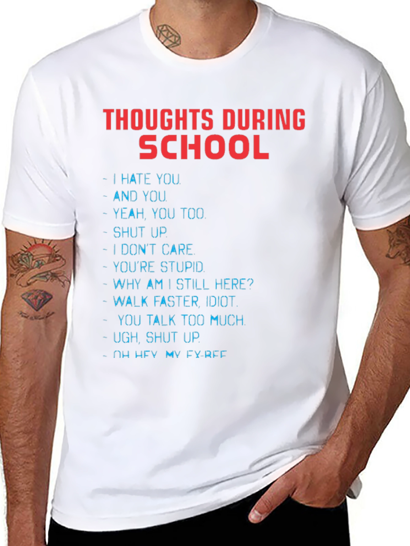 Thoughts During School Graphic Tee - Black T-Shirt