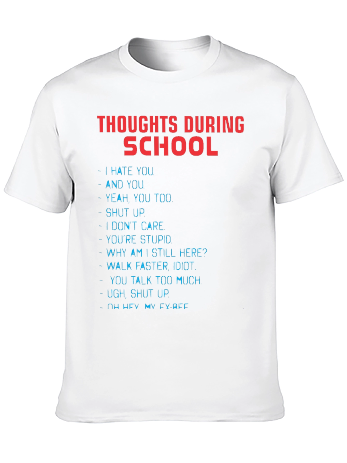 Thoughts During School Graphic Tee - Black T-Shirt