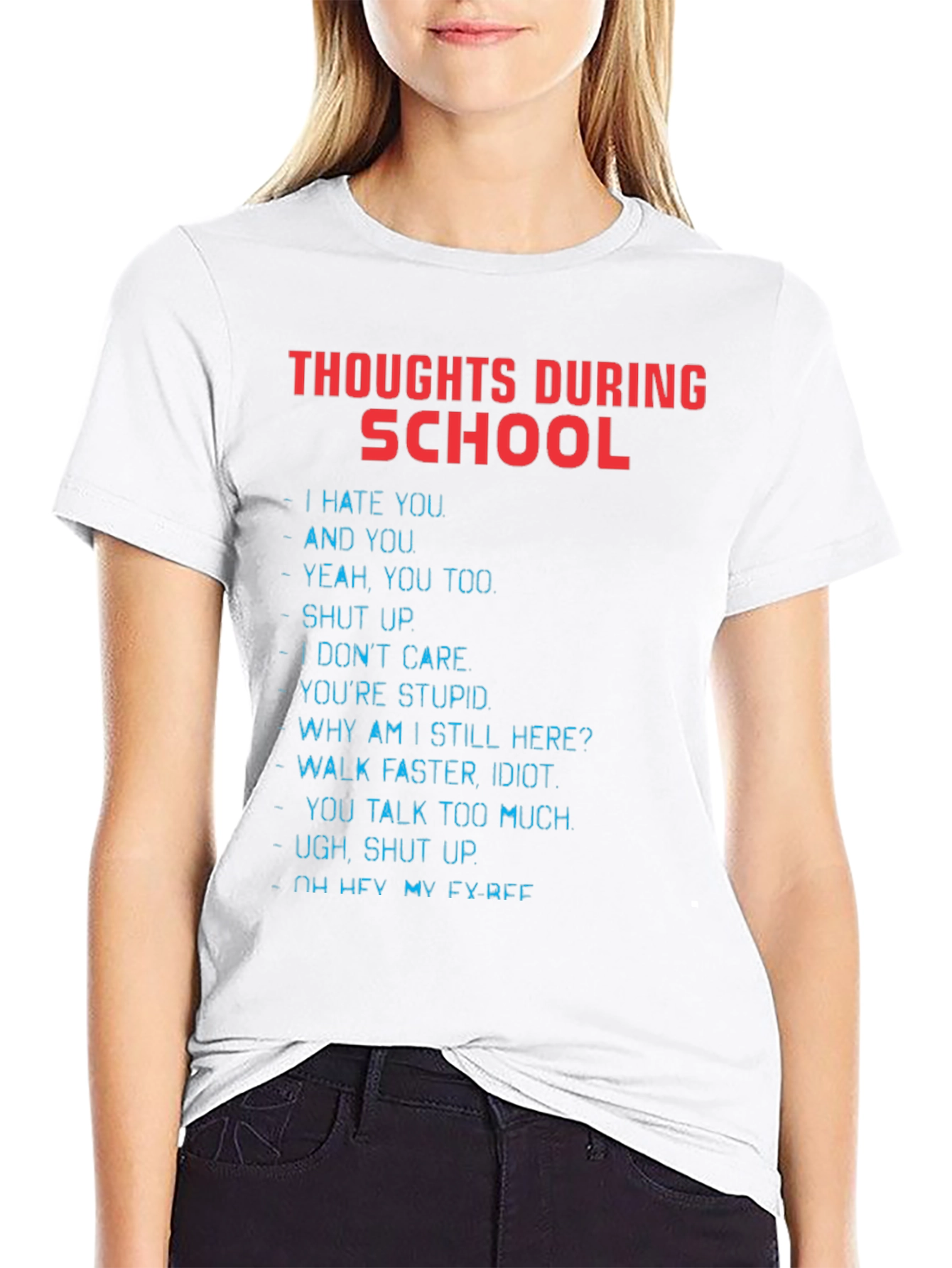 Thoughts During School Graphic Tee - Black T-Shirt