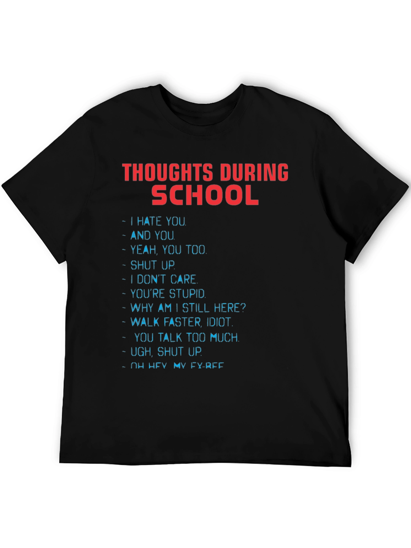 Thoughts During School Graphic Tee - Black T-Shirt