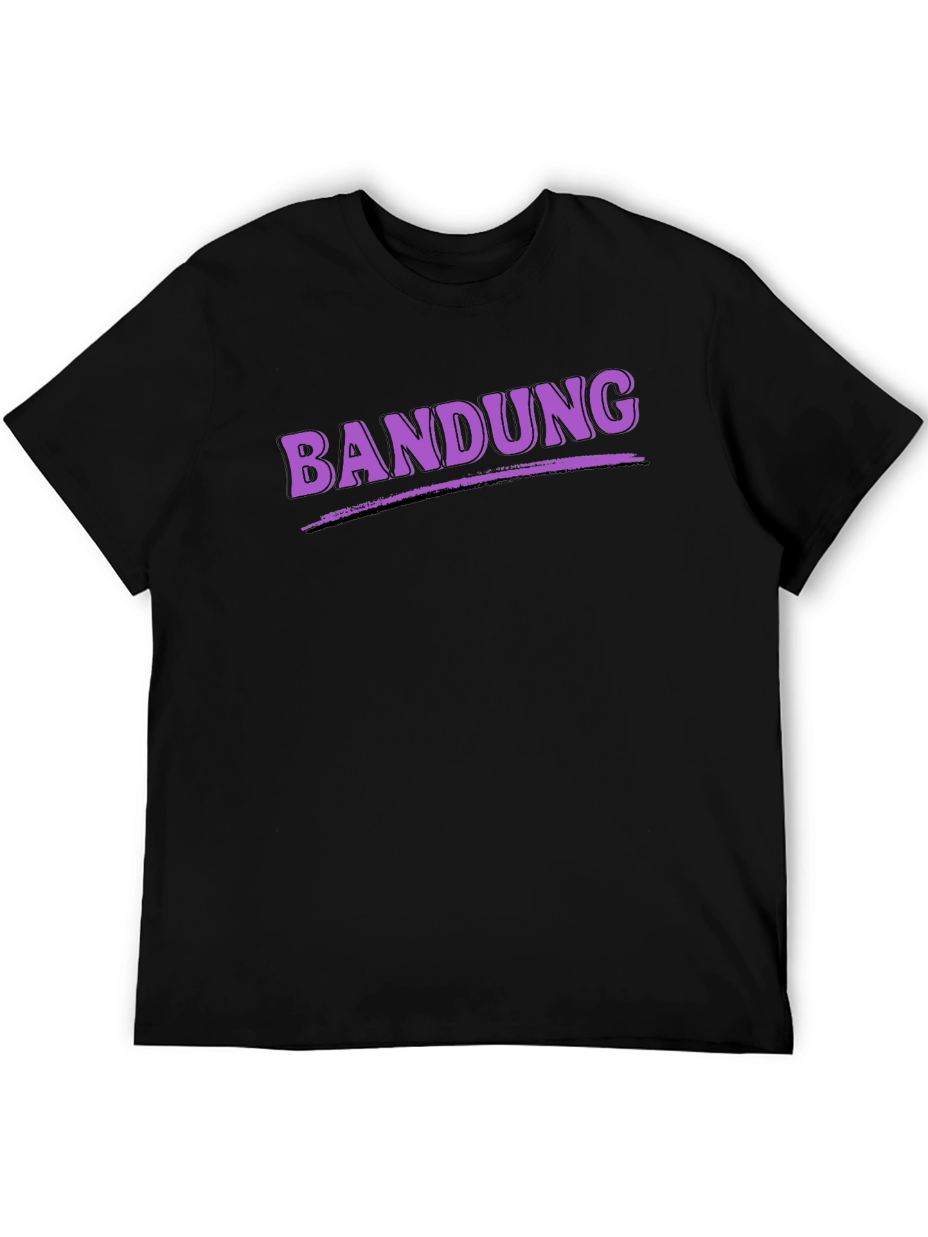 Bandung Graphic Tee - Black Casual T-Shirt