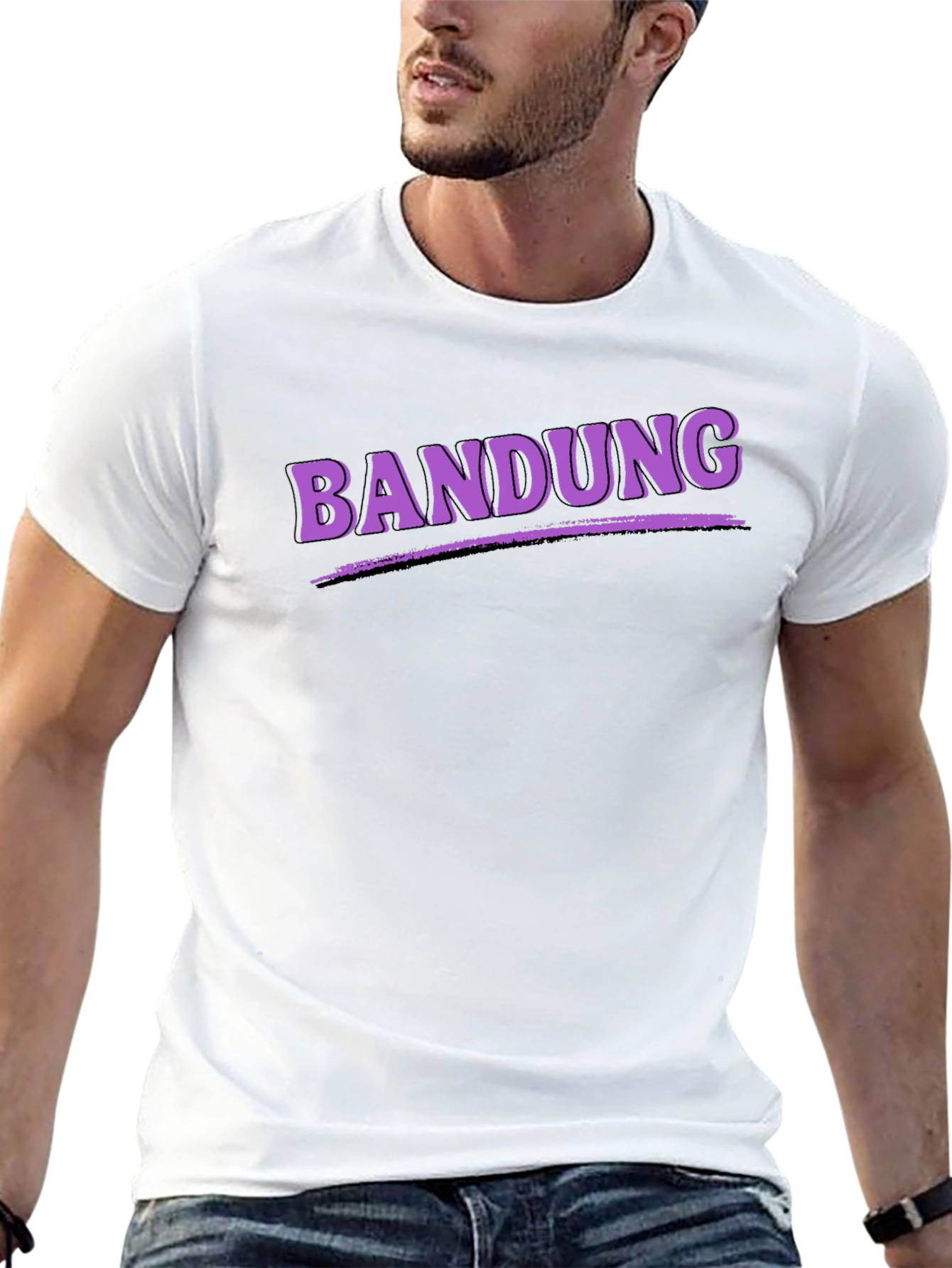 Bandung Graphic Tee - Black Casual T-Shirt
