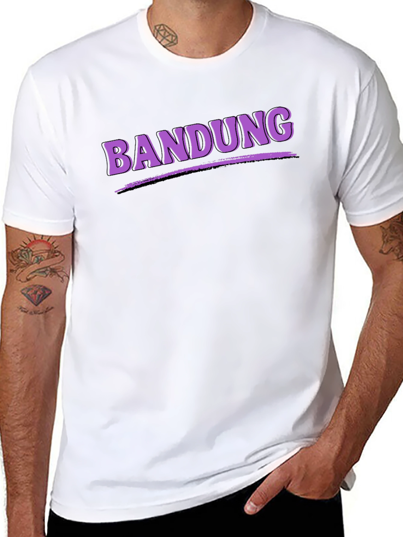 Bandung Graphic Tee - Black Casual T-Shirt