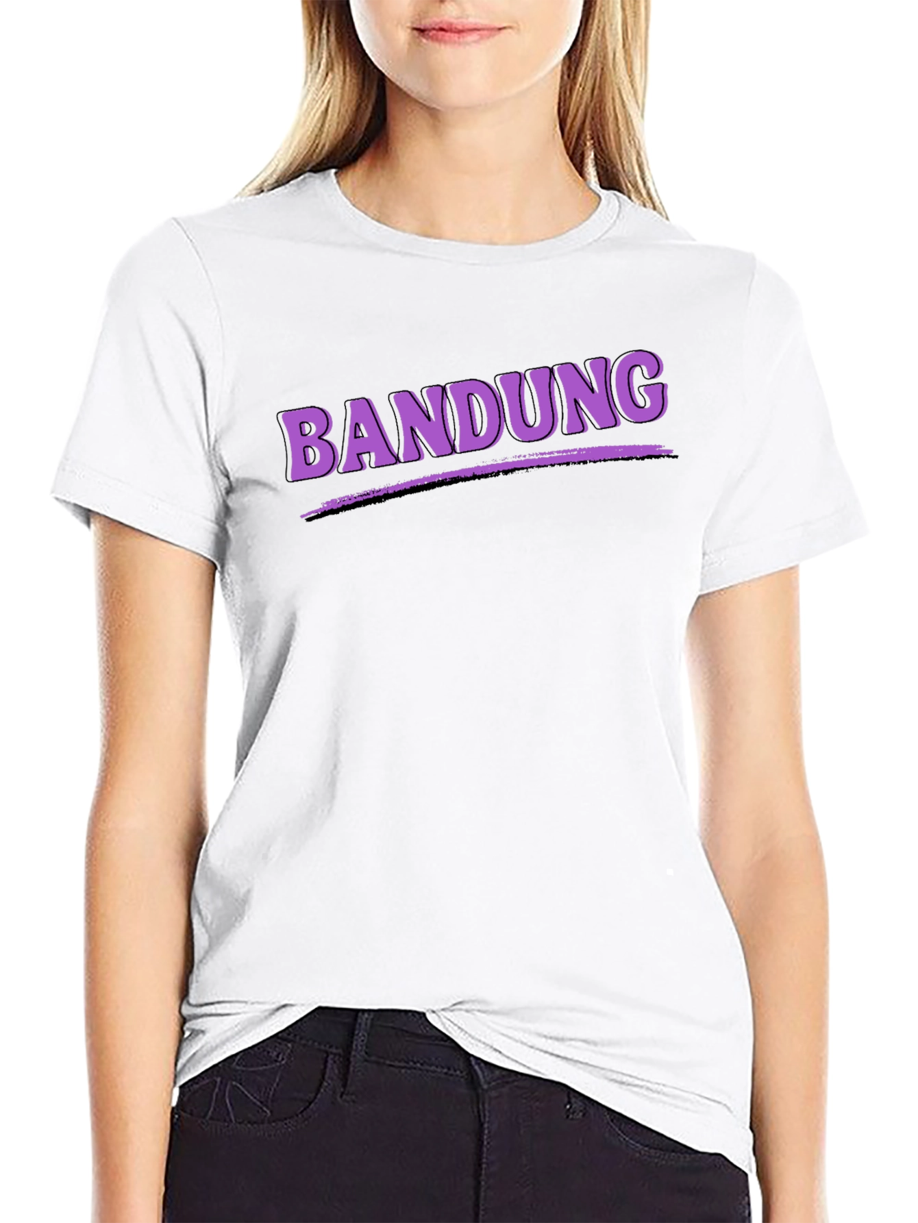 Bandung Graphic Tee - Black Casual T-Shirt