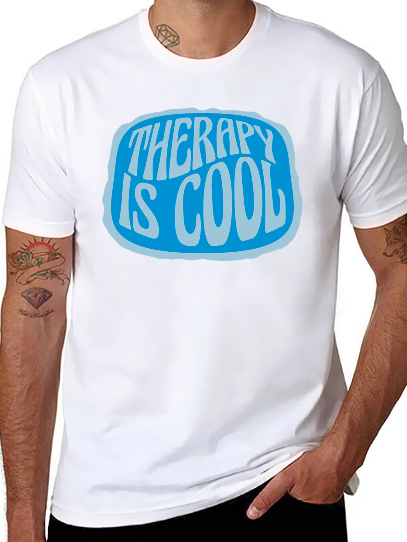 Therapy is Cool Graphic Tee - Black