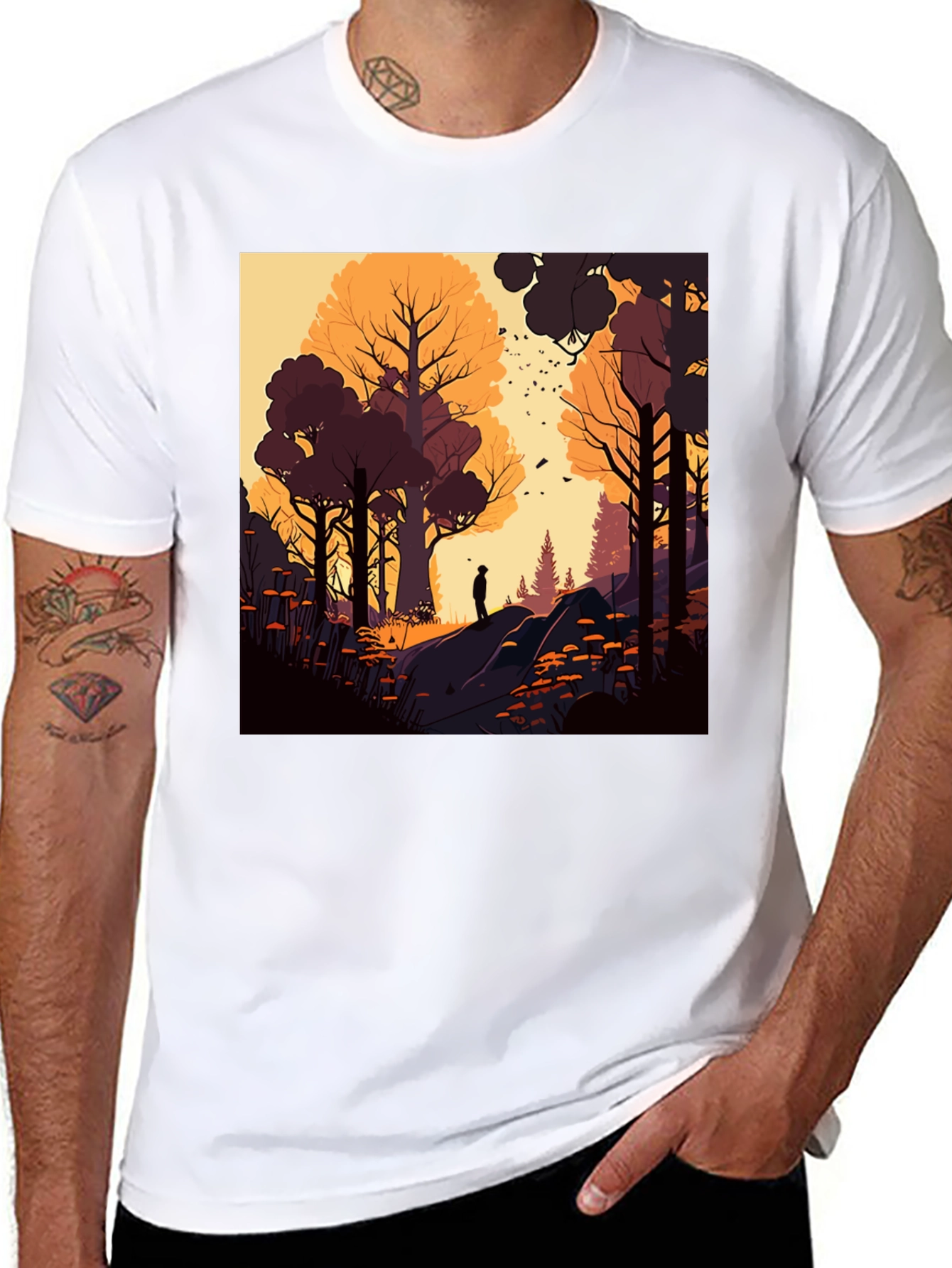 Artistic Forest Graphic T-Shirt - Stylish Nature Tee