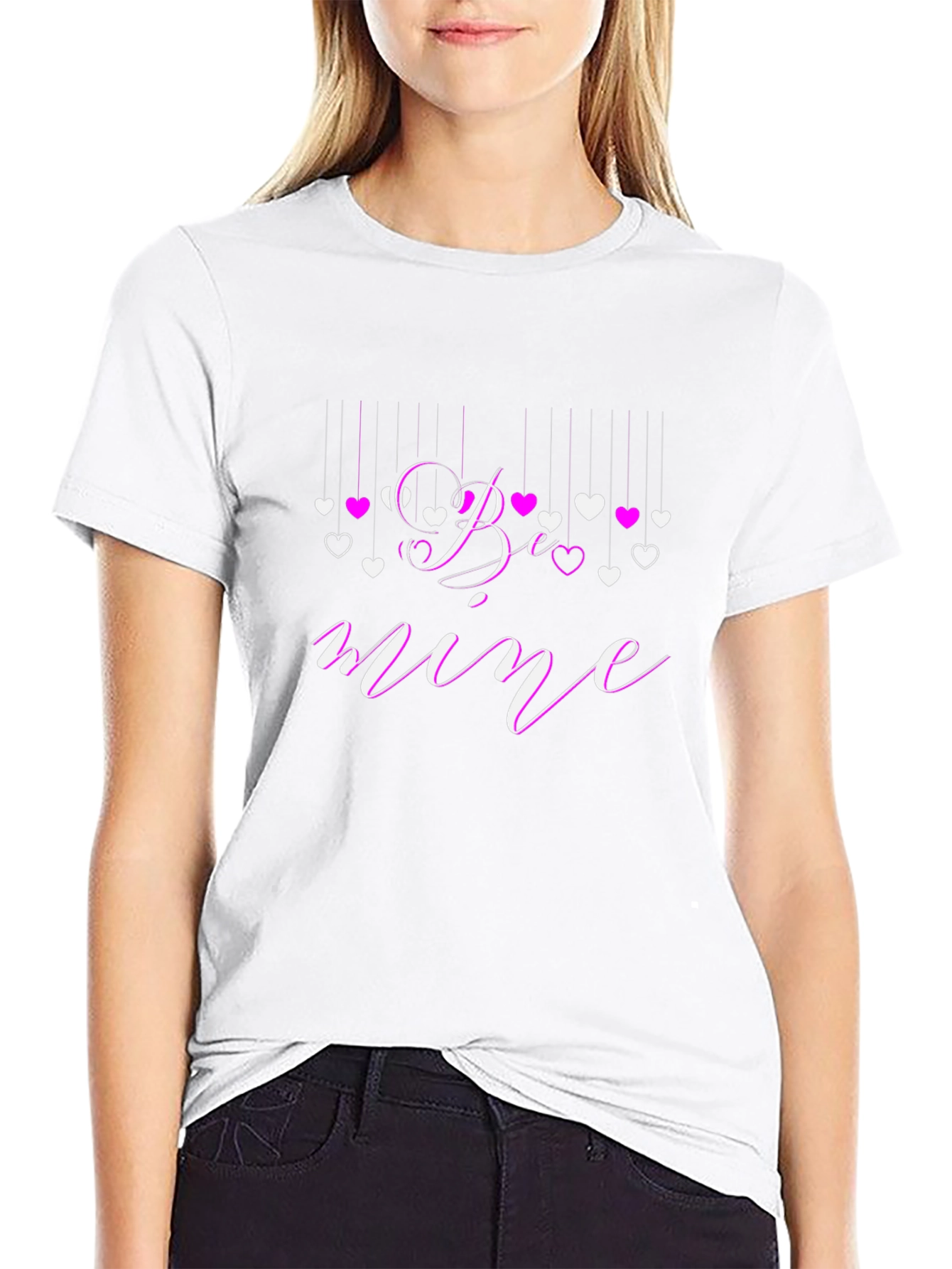 Be Mine Valentines Day Graphic Tee - Black