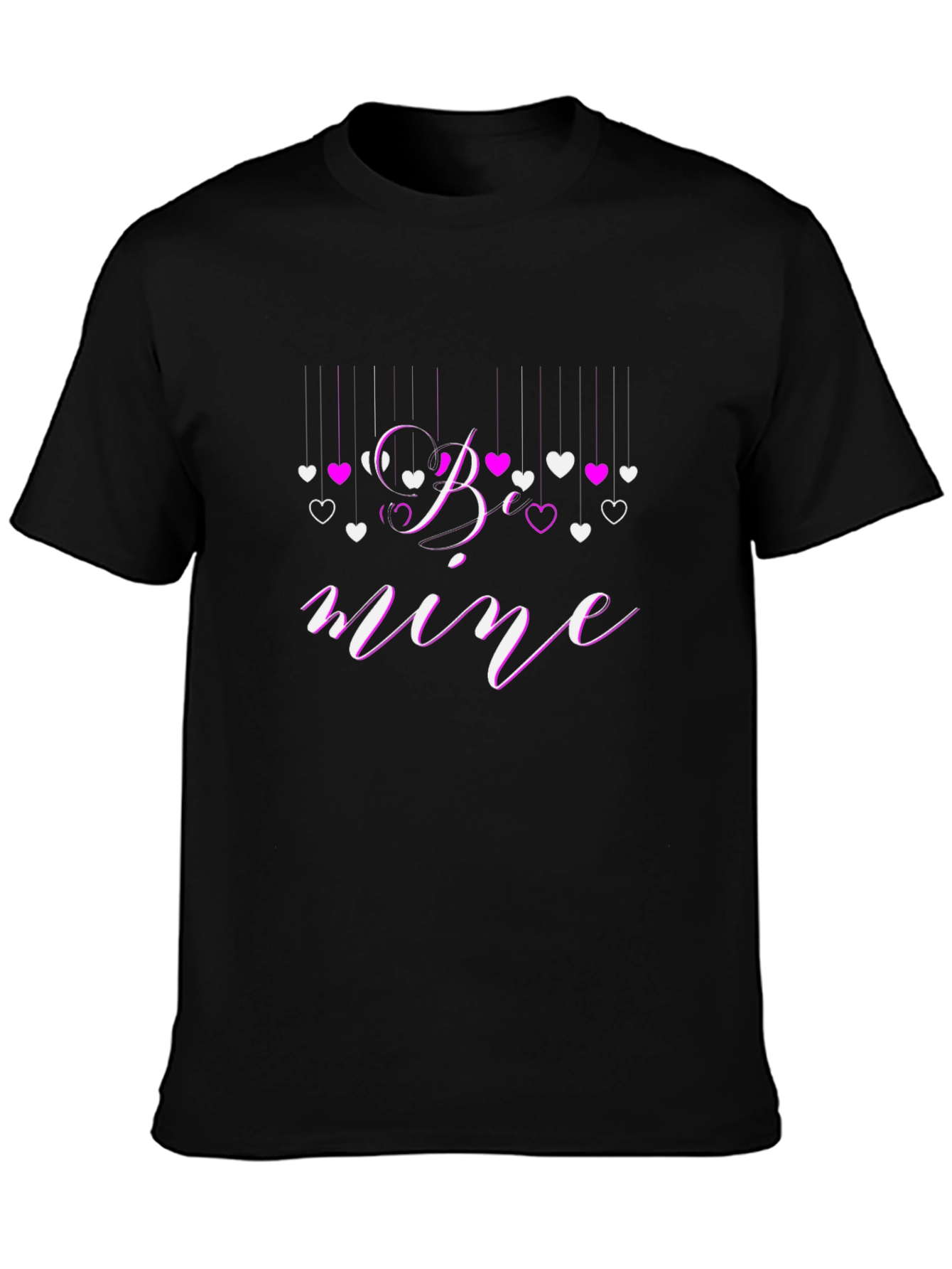 Be Mine Valentines Day Graphic Tee - Black