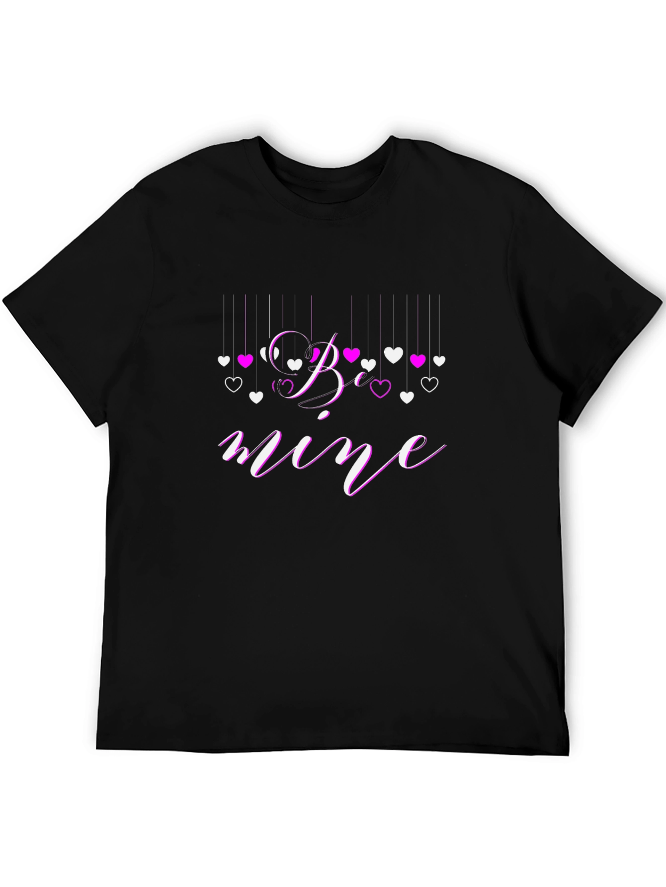 Be Mine Valentines Day Graphic Tee - Black