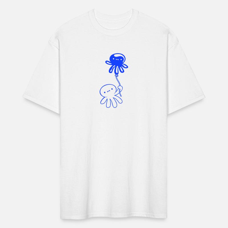 Octopus holding balloon cute child happy cartoon