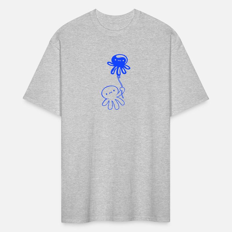 Octopus holding balloon cute child happy cartoon