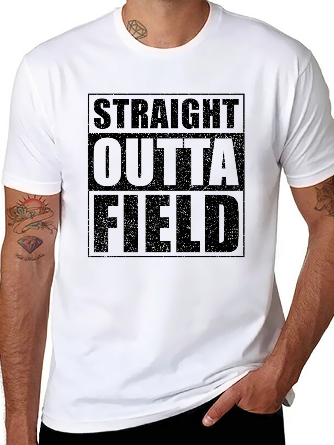 Straight Outta Field Black Graphic T-Shirt