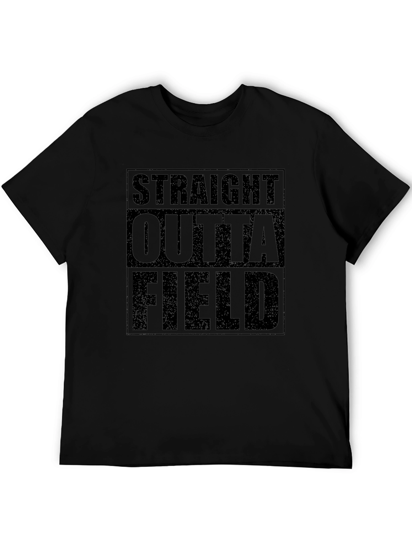 Straight Outta Field Black Graphic T-Shirt