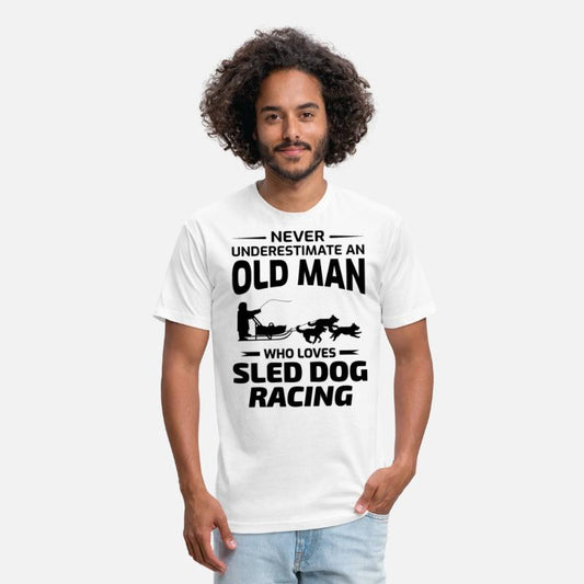 Old Man Husky Sledding Sled Dog Racing Alaskan