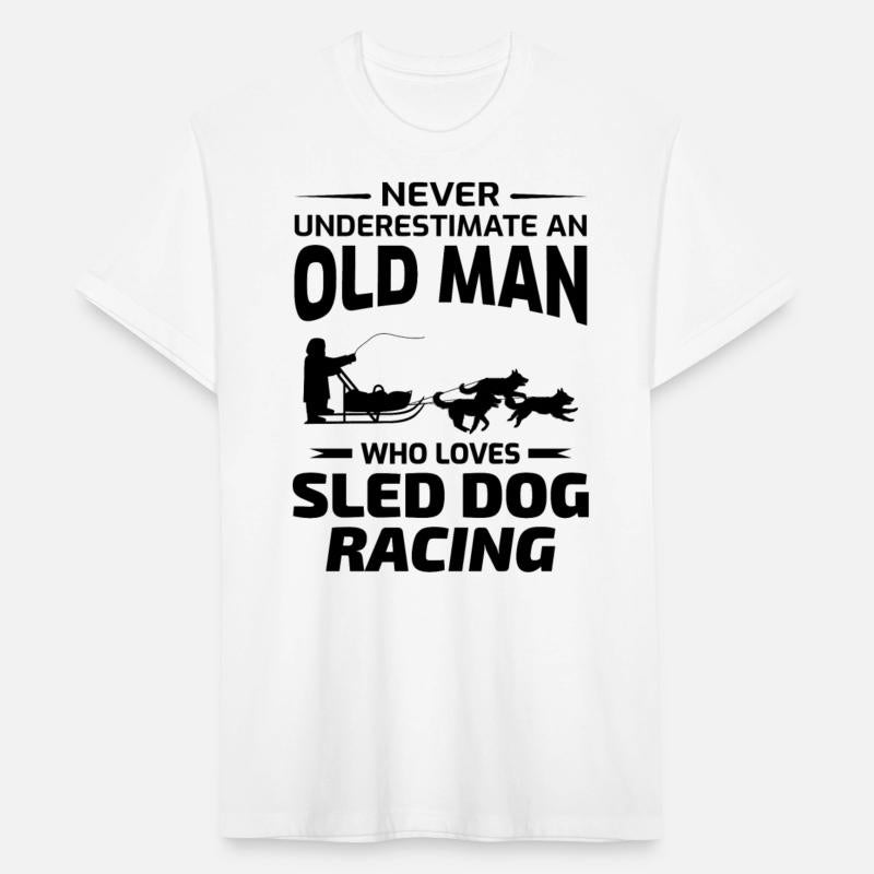 Old Man Husky Sledding Sled Dog Racing Alaskan