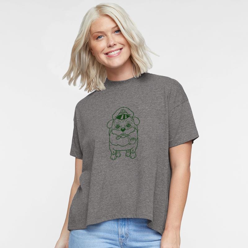 Old Pug Dog Captain Funny Cute Cool Cartoon Comic